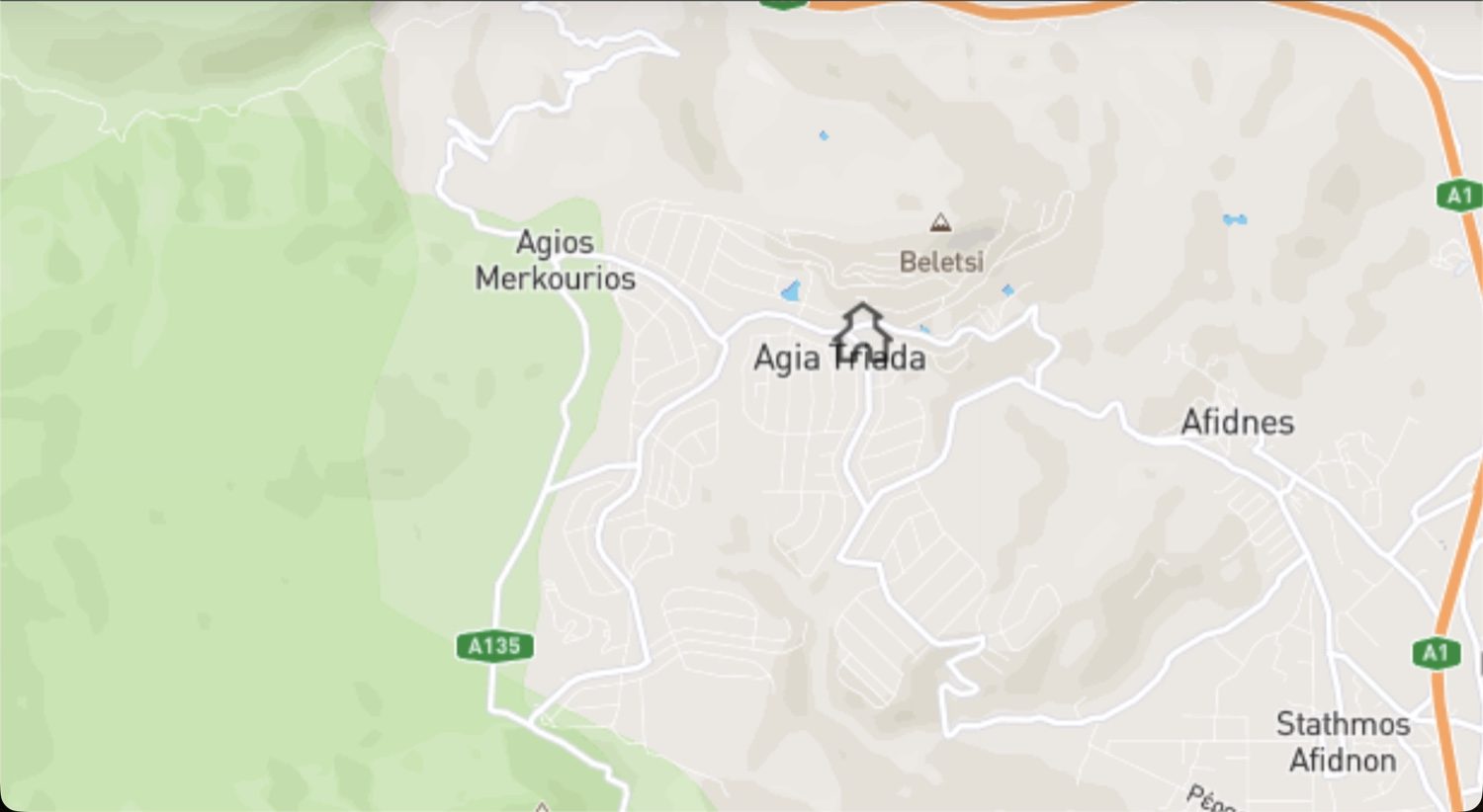 Χάρτης με τη διαδρομή προς δυσπρόσιτο εκκλησάκι